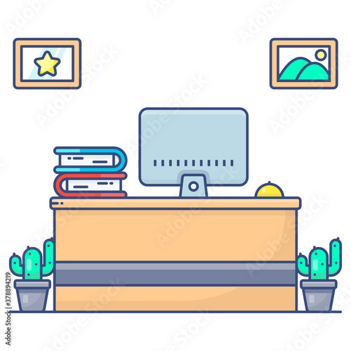 
An icon design of principal office in flat vector 
