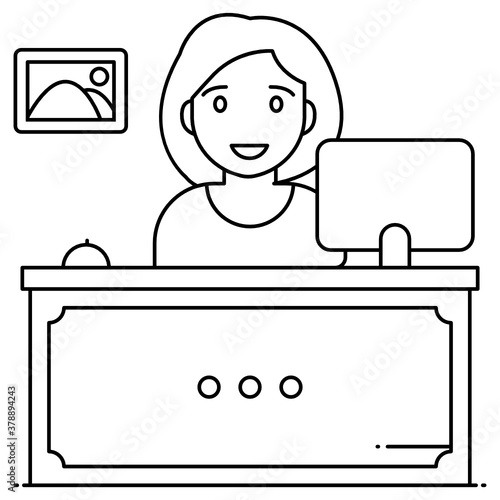 
Registration desk vector in modern style, service provider 
