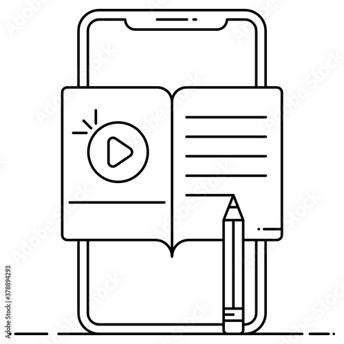 
A flat icon of blended learning concept vector 
