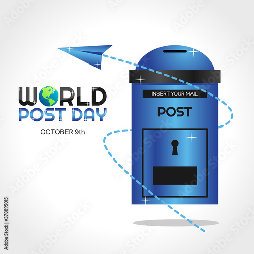 Vector graphic of world post day good for world post day celebration. flat design. flyer design.flat illustration.
