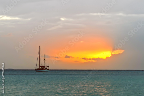 sailboat at sunset