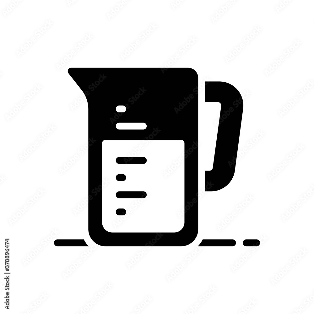glyph style icon of cup measuring. vector illustration for graphic ...