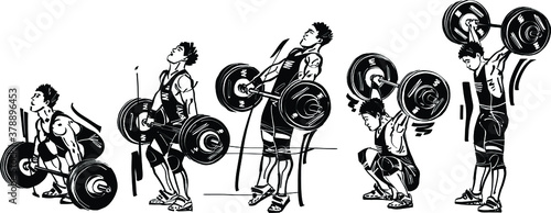 illustration of a weightlifter with barbell

