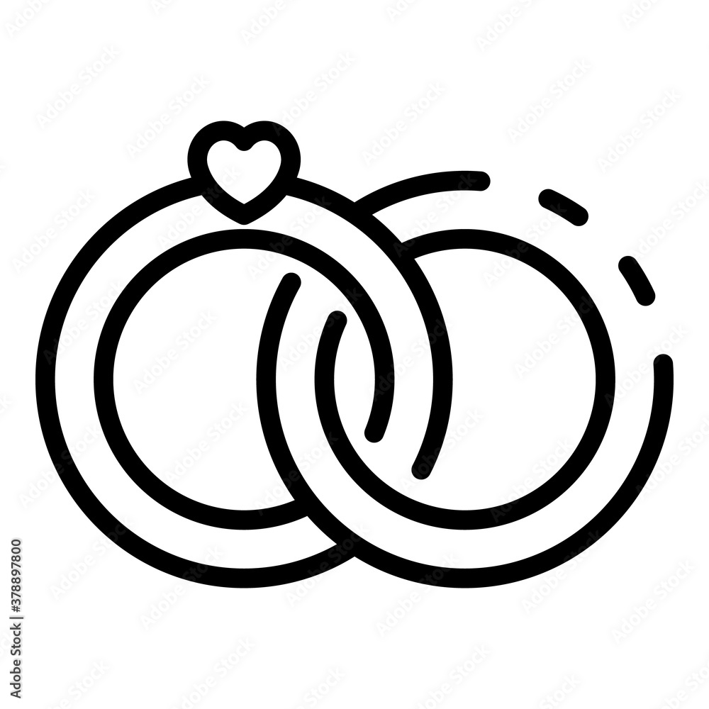 Wedding rings icon. Outline wedding rings vector icon for web design isolated on white background Wedding rings icon. Outline wedding rings vector icon for web design isolated on white background
