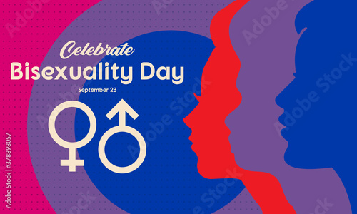 Celebrate Bisexuality Day is observed annually on September 23. Bi Visibility Day. This is a day for the bisexual community. Background, poster, greeting card, banner design.  photo