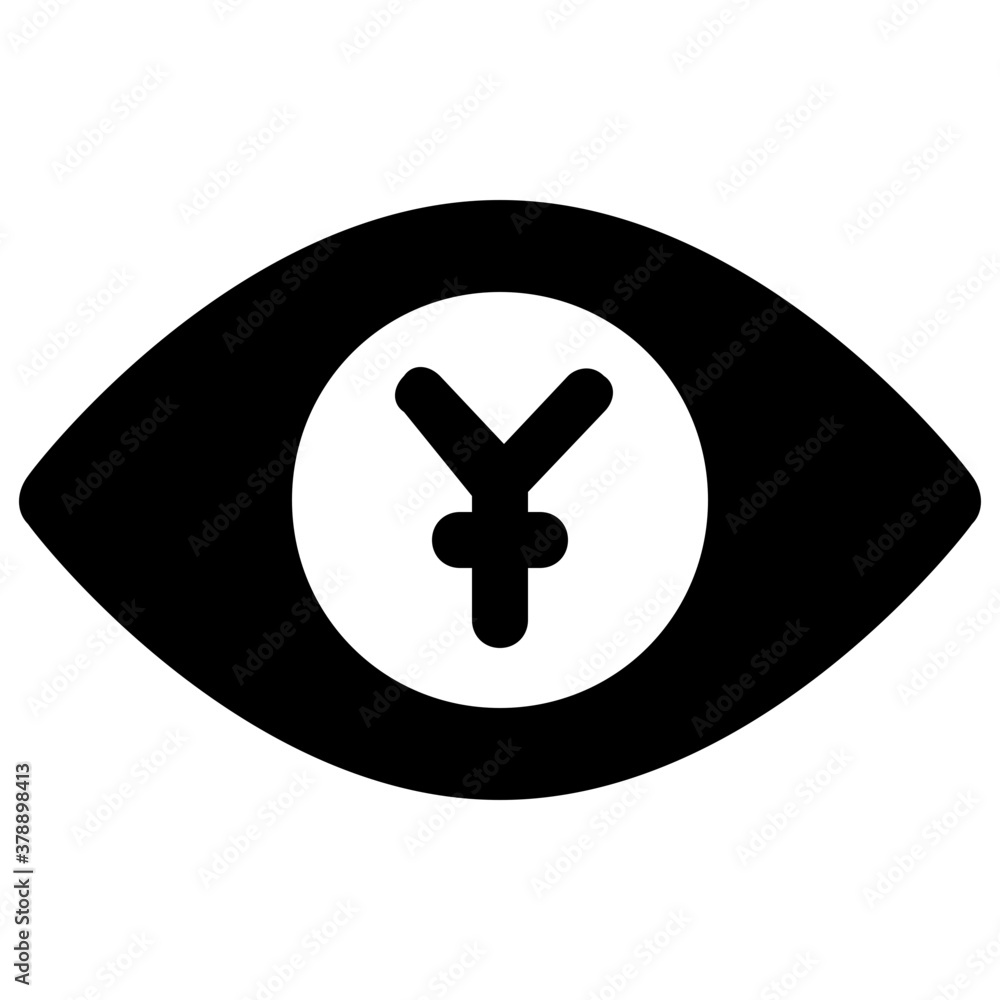 Yen inside eye, vector of business monitoring in filled style
Yen inside eye, vector of business monitoring in filled style
