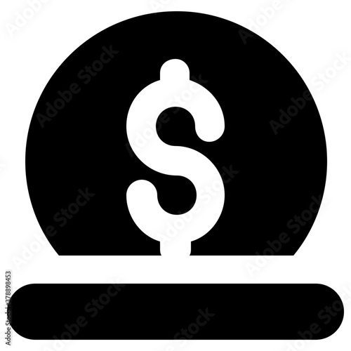 
Coin with box showing concept of charity icon 
