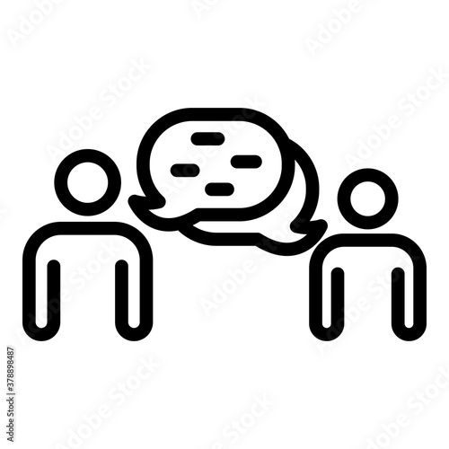 Friend trust conversation icon. Outline friend trust conversation vector icon for web design isolated on white background