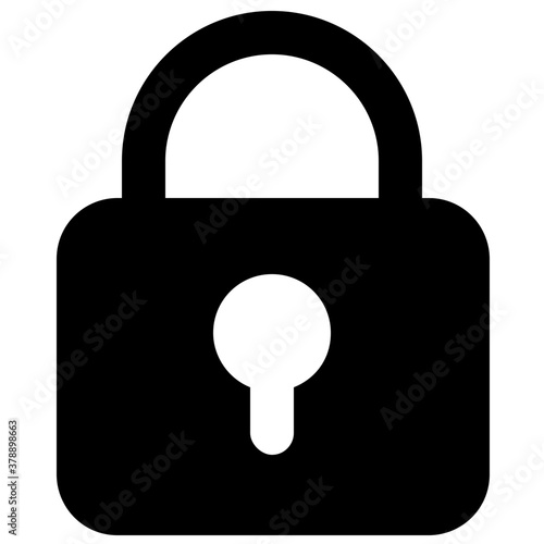 
Secure with a padlock, glyph icon design 
