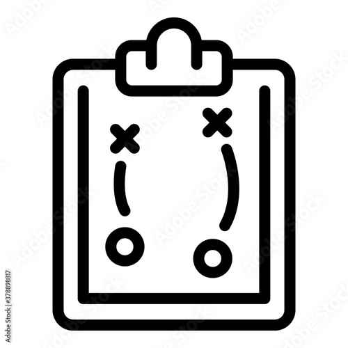 Sport tactical board icon. Outline sport tactical board vector icon for web design isolated on white background