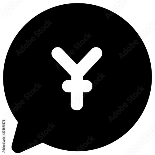 
Trendy vector of yen inside speech bubble, financial chat 
