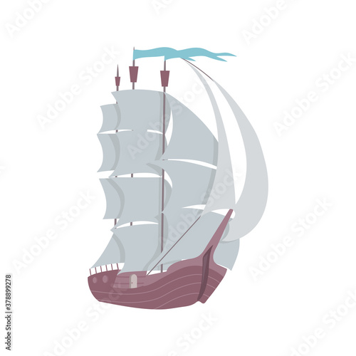 Vector illustration of an old ship