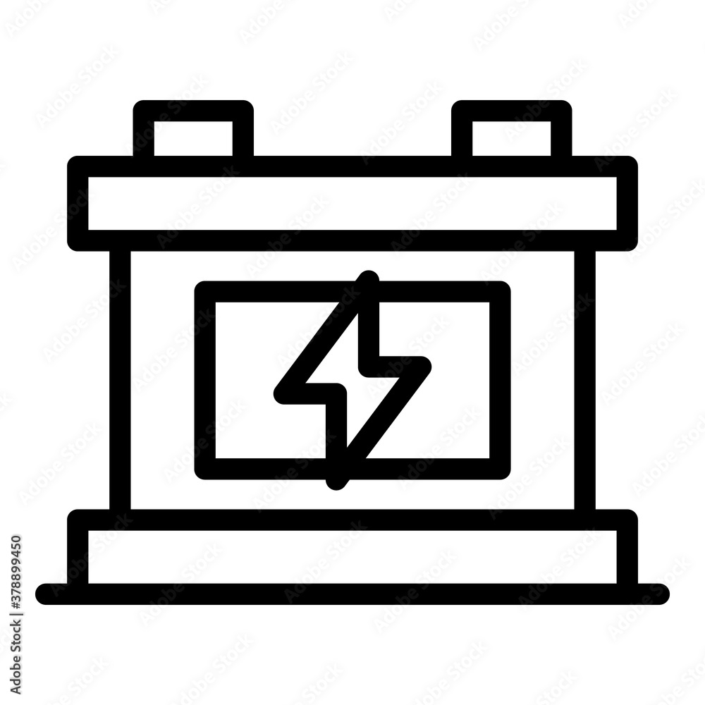Car battery icon. Outline car battery vector icon for web design isolated on white background Car battery icon. Outline car battery vector icon for web design isolated on white background