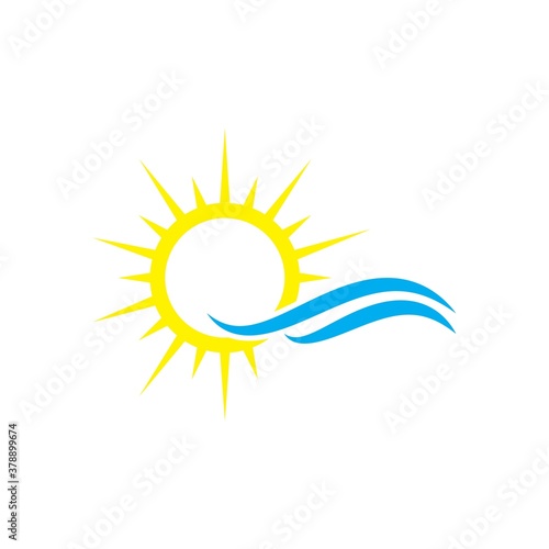 sun illustration design logo