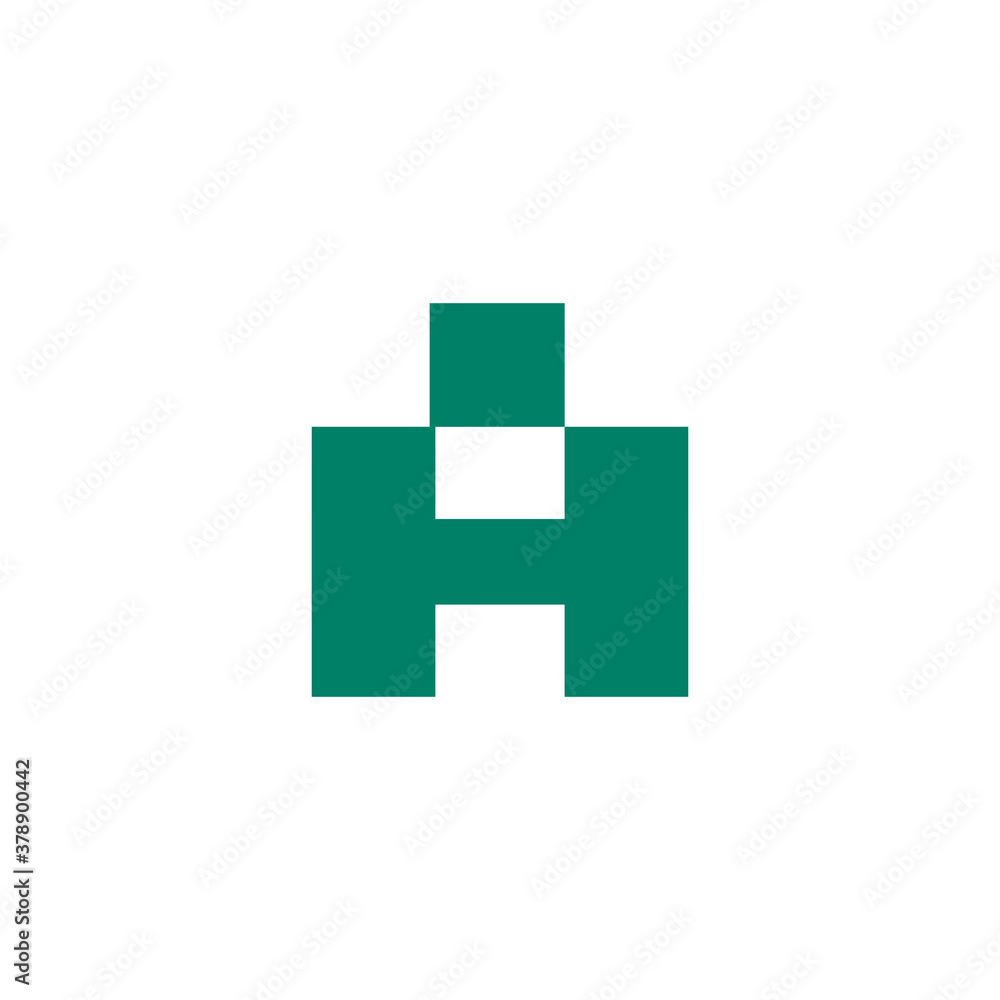 Fototapeta premium letter A with a pixel style, good for business logo with game themed