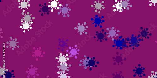 Light purple, pink vector template with flu signs.