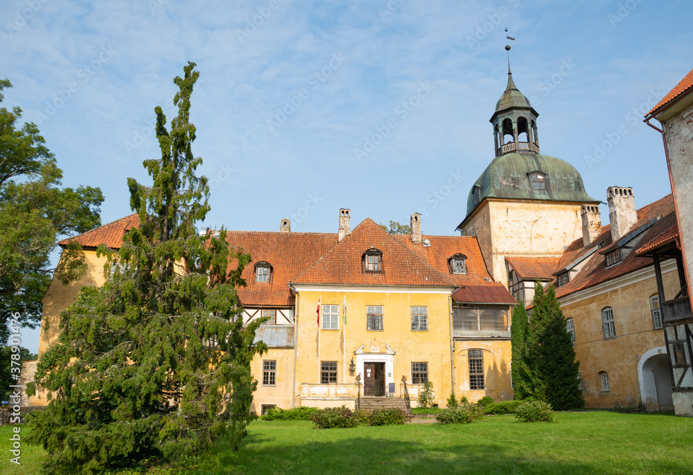 Straupes medieval palace Europe , Latvia.