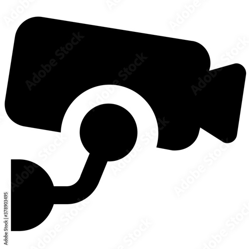 
Closed circuit television, cctv camera surveillance eye icon in solid style 
