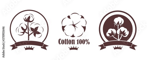 Cotton logo. Isolated cotton logo on white background