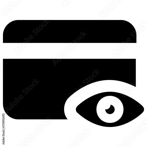
Eye with bank card showcasing credit card monitoring icon
