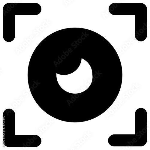 
Camera focus icon in glyph vector  design 
