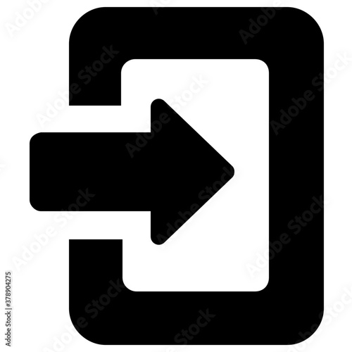 
Login icon in solid vector style, sign in concept 
