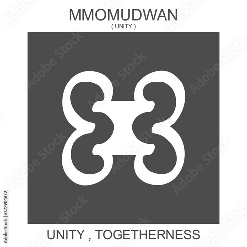 vector icon with african adinkra symbol Mmomudwan. Symbol of unity and togetherness photo