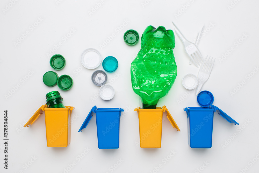 custom made wallpaper toronto digitalTrash bins with separated trash plastic, paper, metallic, glass