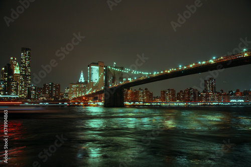 city bridge at night