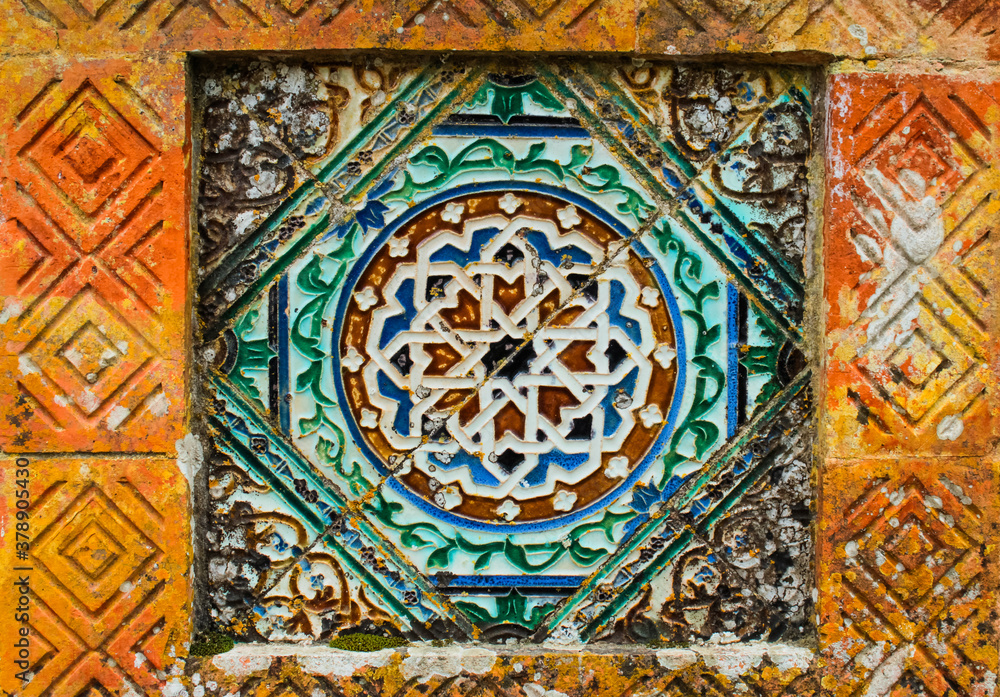 Decorative tiles with ornaments.
