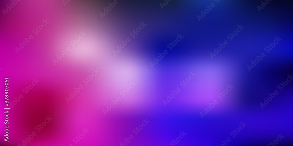 Dark pink, green vector abstract blur backdrop.