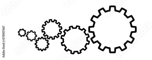 Cogs And Gears Icon Vector Illustration Isolated, Abstract technical template background. Cogs and gear wheel mechanisms. Technology and engineering.