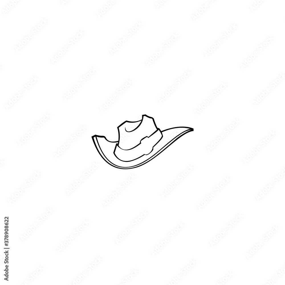 Cowboy hat icon, Retro Hat, Emblem design on white background Cowboy hat icon, Retro Hat, Emblem design on white background