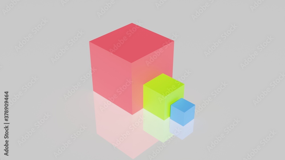 3D illustration of abstract colorful cubes 3D illustration of abstract colorful cubes