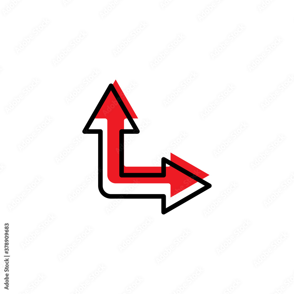 Left and right connected arrow flat icon. Design template vector Left and right connected arrow flat icon. Design template vector