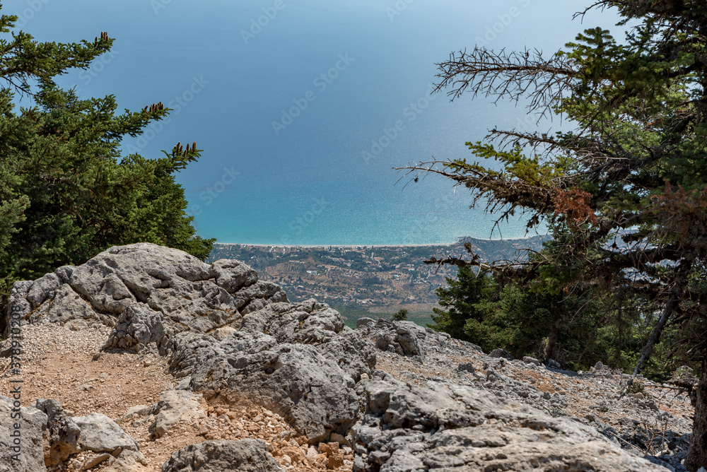 Panorama of the island of Cefalonia in Greece