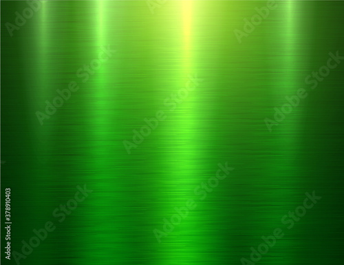 Polished metal texture background, brushed green metallic reflective texture plate, vector illustration.