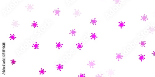 Light pink vector backdrop with virus symbols.