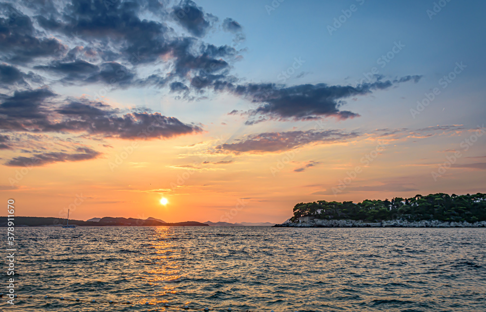 Fototapeta premium Sunset over Adriatic sea