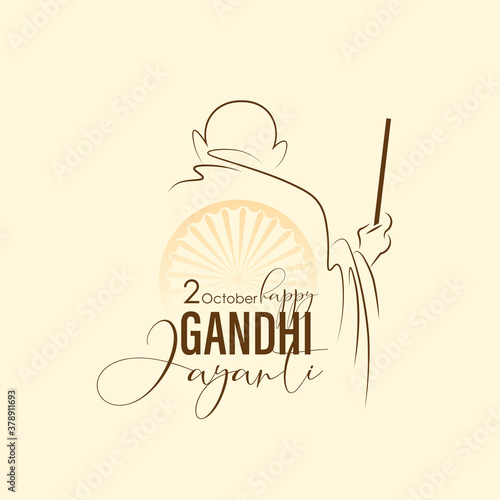 vector illustration of 2nd October- Gandhi Jayanti. photo