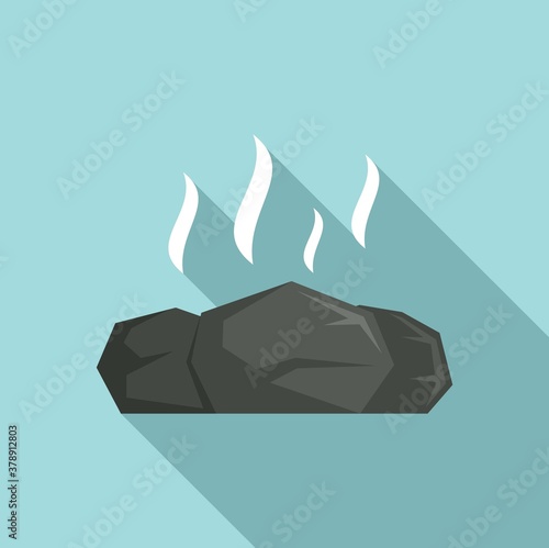 Hot sauna stones icon. Flat illustration of hot sauna stones vector icon for web design