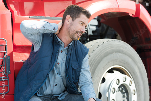 portrait of heavy equipment operator resting