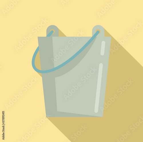 Sauna steel bucket icon. Flat illustration of sauna steel bucket vector icon for web design