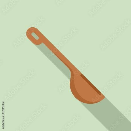 Sauna wood spoon icon. Flat illustration of sauna wood spoon vector icon for web design