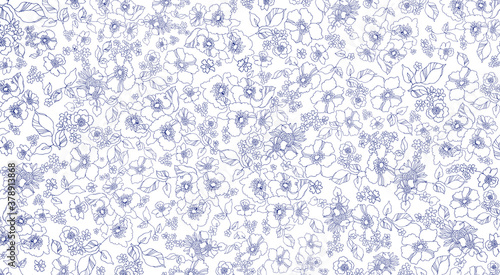 花　線画　アブストラクト　テクスチャ