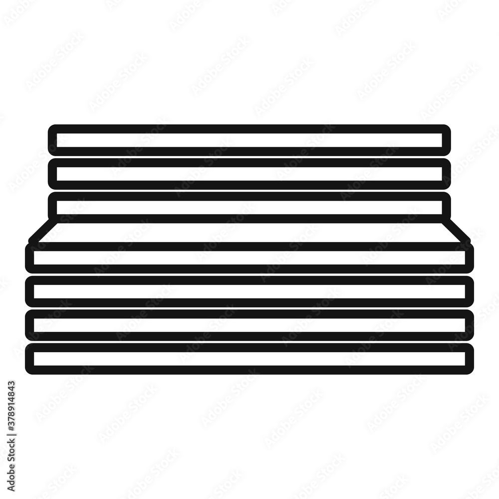 Sauna interior bench icon. Outline sauna interior bench vector icon for web design isolated on white background Sauna interior bench icon. Outline sauna interior bench vector icon for web design isolated on white background