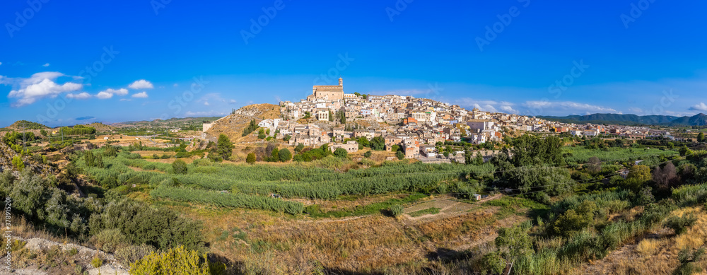 Panoramica del pueblo de Cehegín en la región de murcia España
