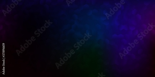 Dark multicolor vector texture with colorful hexagons.