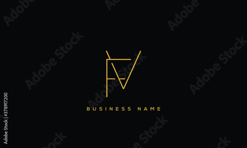 simple typography triangle fv vector logo photo