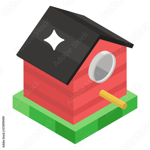 
Isometric vector design of birdhouse icon
